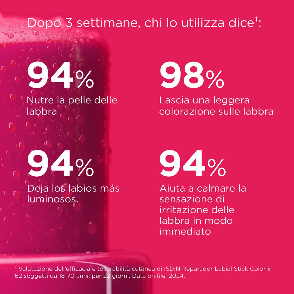 ISDIN Reparador Labial Rosa - Balsamo Riparatore per Labbra Screpolate
