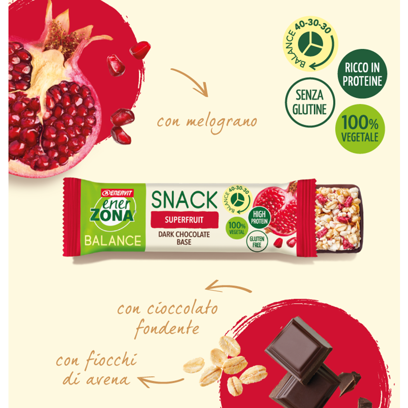 Enerzona Barretta Snack Super Fruit 25g - ingredienti barretta melograno