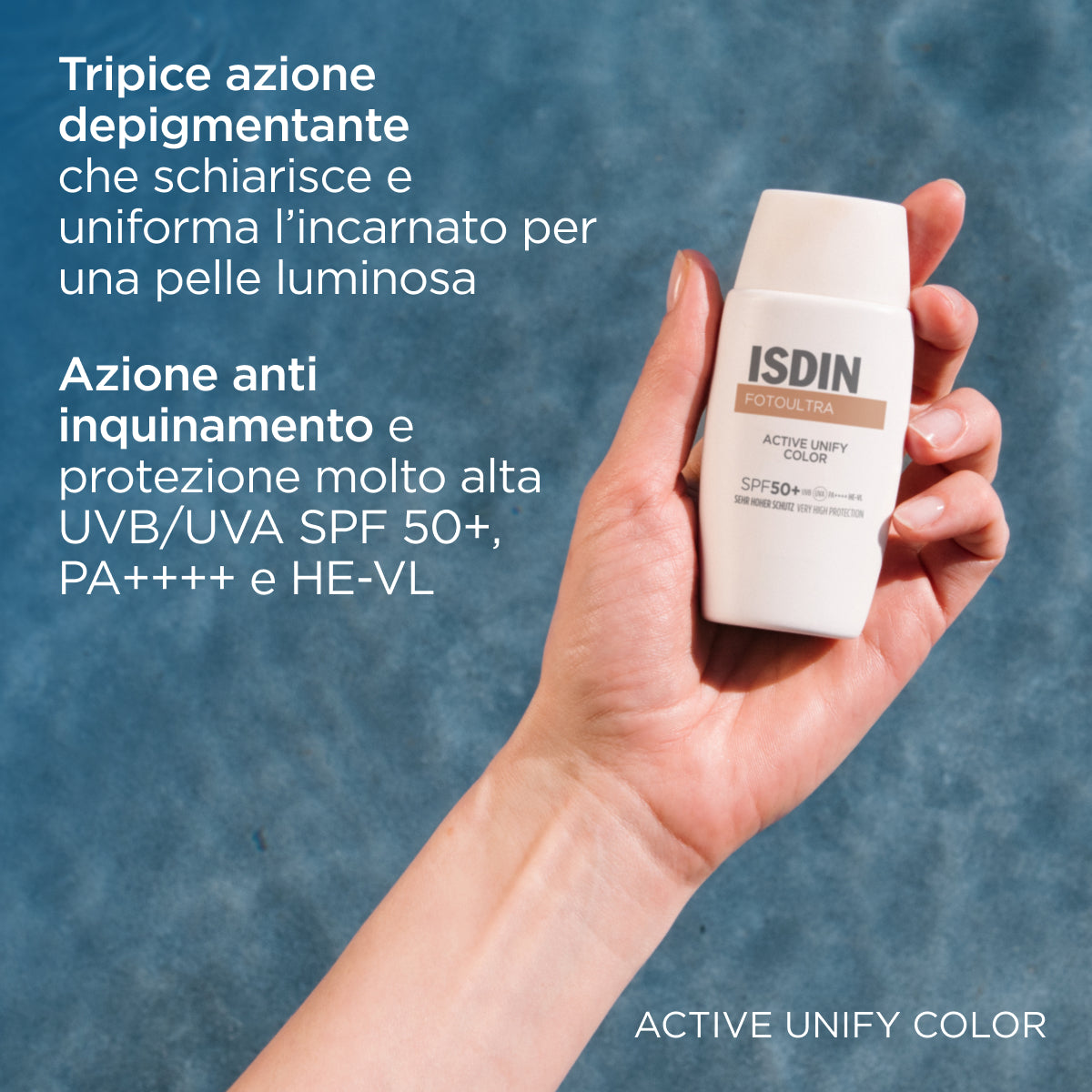 Isdin Fotoultra 100 Active Unify Fluido Colorato Depigmentante Viso Spf50+ 50ml - isdin active unify color spf50+