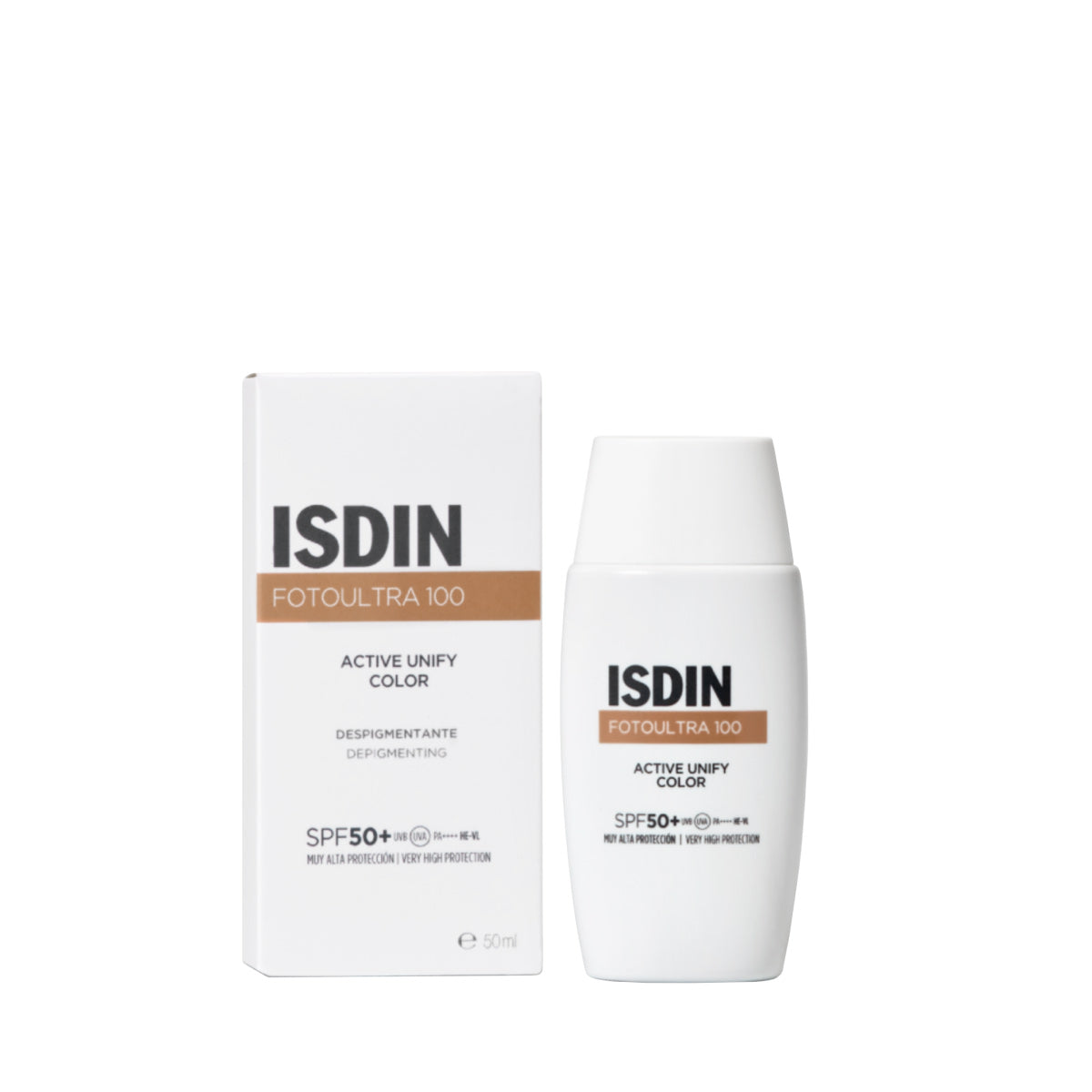 Isdin Fotoultra 100 Active Unify Fluido Colorato Depigmentante Viso Spf50+ 50ml - isdin active unify color spf50+