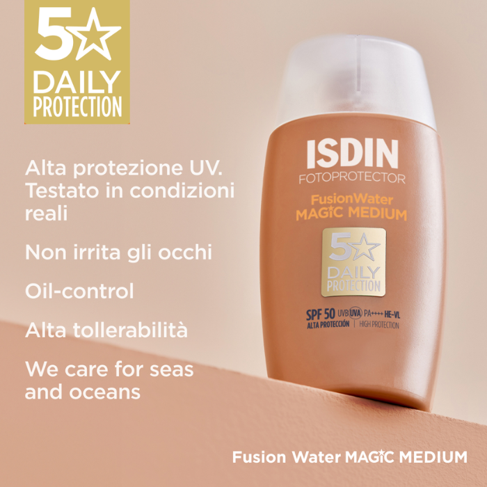 Isdin Fusion Water Color Medium Spf50 Protezione Solare Viso 50ml - Isdin Fusion Water Color Medium Spf50 Protezione Solare Viso 50ml