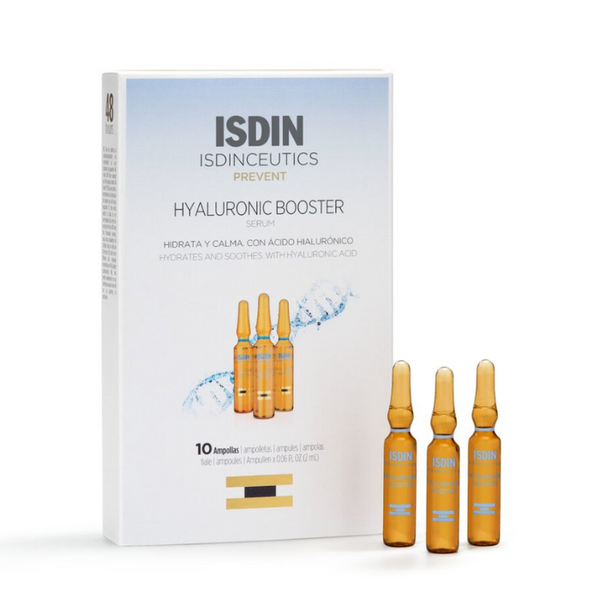 Isdin Isdinceutics Hyaluronic Booster, Siero idratante e calmante intensivo, 10 Fiale