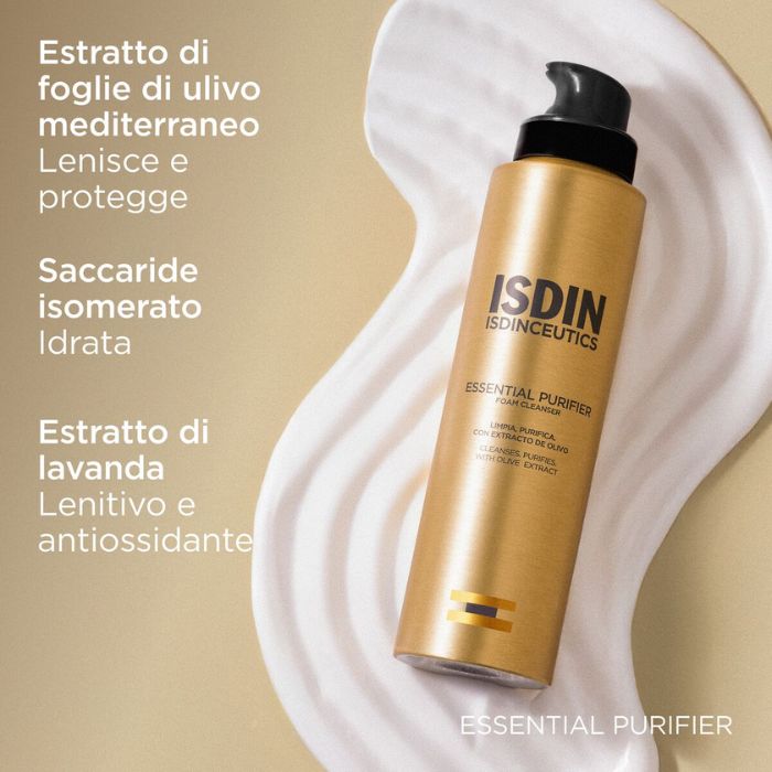 Isdin Isdinceutics Essential Purifier, Mousse ricca detergente viso, 150ml