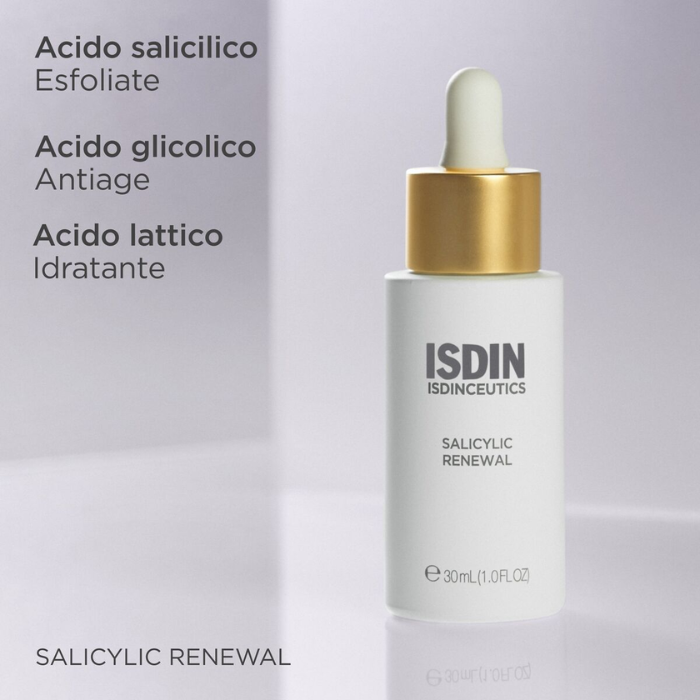 ISDIN ISDINCEUTICS Salicylic Renewal, siero viso con acido salicilico, riduce le imperfezioni e le rughe, anti-invecchiamento, 30ml