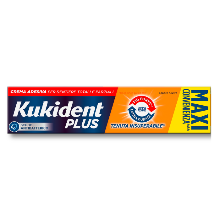 Kukident Plus Crema Adesiva Dentiere Lunga Durata 65g