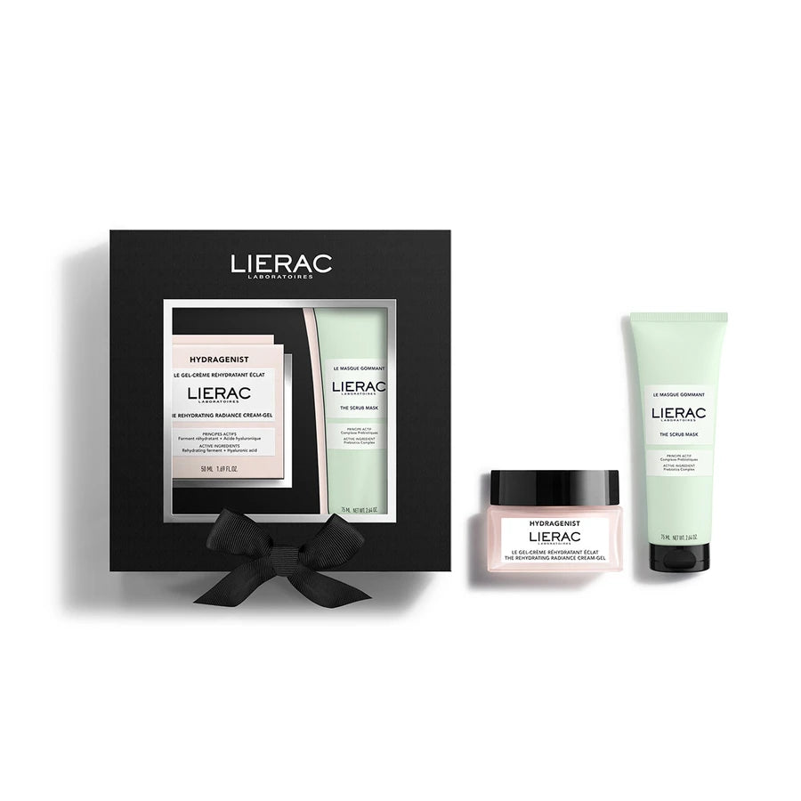 Lierac Set Natale Hydragenist Gel Crema Reidratante Illuminante 50ml + Maschera Esfoliante 75ml