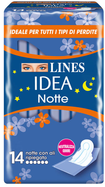 Lines Idea Notte 14 Assorbenti Con Ali Ripiegato