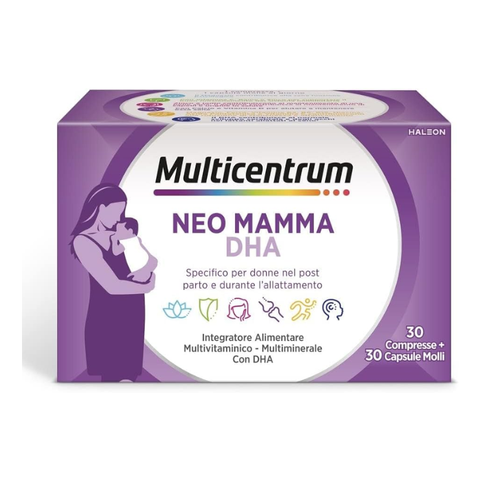 Multicentrum Neo Mamma DHA Multivitaminico Per Donna Dopo La Gravidanza 30cpr +30 capsule molli