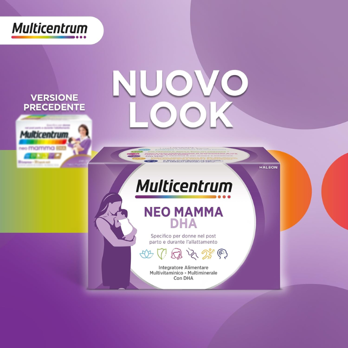 Multicentrum Neo Mamma DHA Multivitaminico Per Donna Dopo La Gravidanza 30cpr +30 capsule molli - Multicentrum Neo Mamma DHA Multivitaminico Per Donna Dopo La Gravidanza 30cpr +30 capsule molli