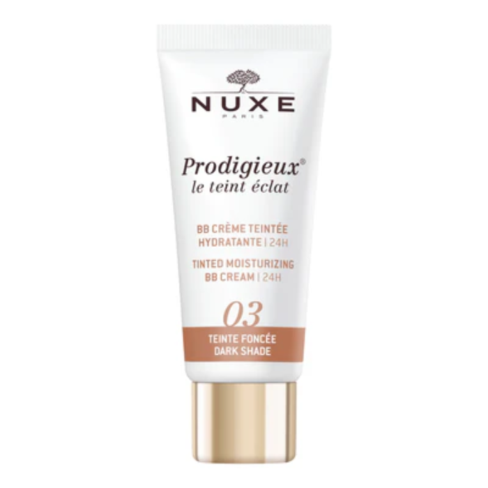Nuxe prodigieux crema colorata idratante, tonalità Scura 03, 30ml