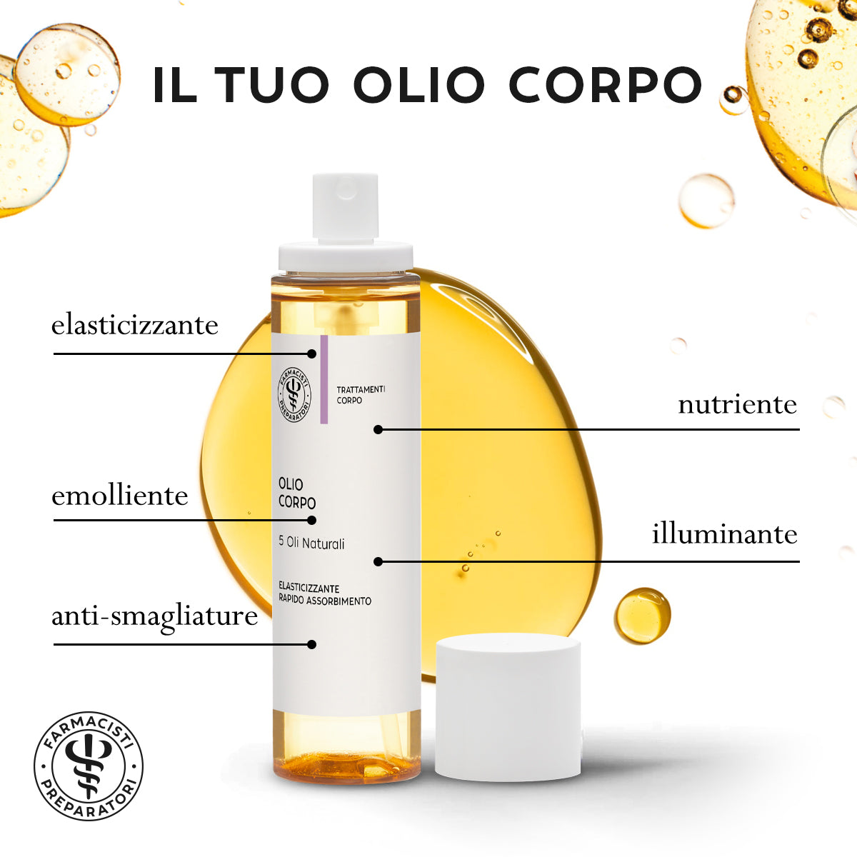 Olio Corpo Farmacisti Preparatori 5 Oli Naturali Elasticizzante 100ml - Olio Corpo Farmacisti Preparatori 5 Oli Naturali Elasticizzante 100ml