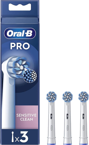 Oral-B Sensitive Clean Testine Spazzolino Elettrico, Confezione da 3 Testine di Ricambio, Pulisce Aree Sensibili e Infiammate
