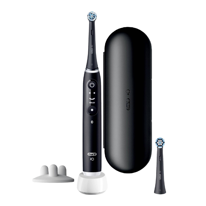 Oral-B iO Series 6s Spazzolino Elettrico Denti Ricaricabile Black Lava, Con 2 testine e custodia Spazzolino
