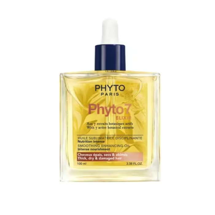 Phyto 7 Elixir Olio Disciplinante Sublimante per Capelli Spessi, Secchi e Danneggiati, 100ml