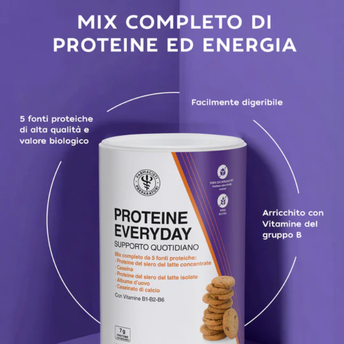 Proteine Everyday, Supporto Quotidiano, Gusto Biscotto, Farmacisti Preparatori, 260g