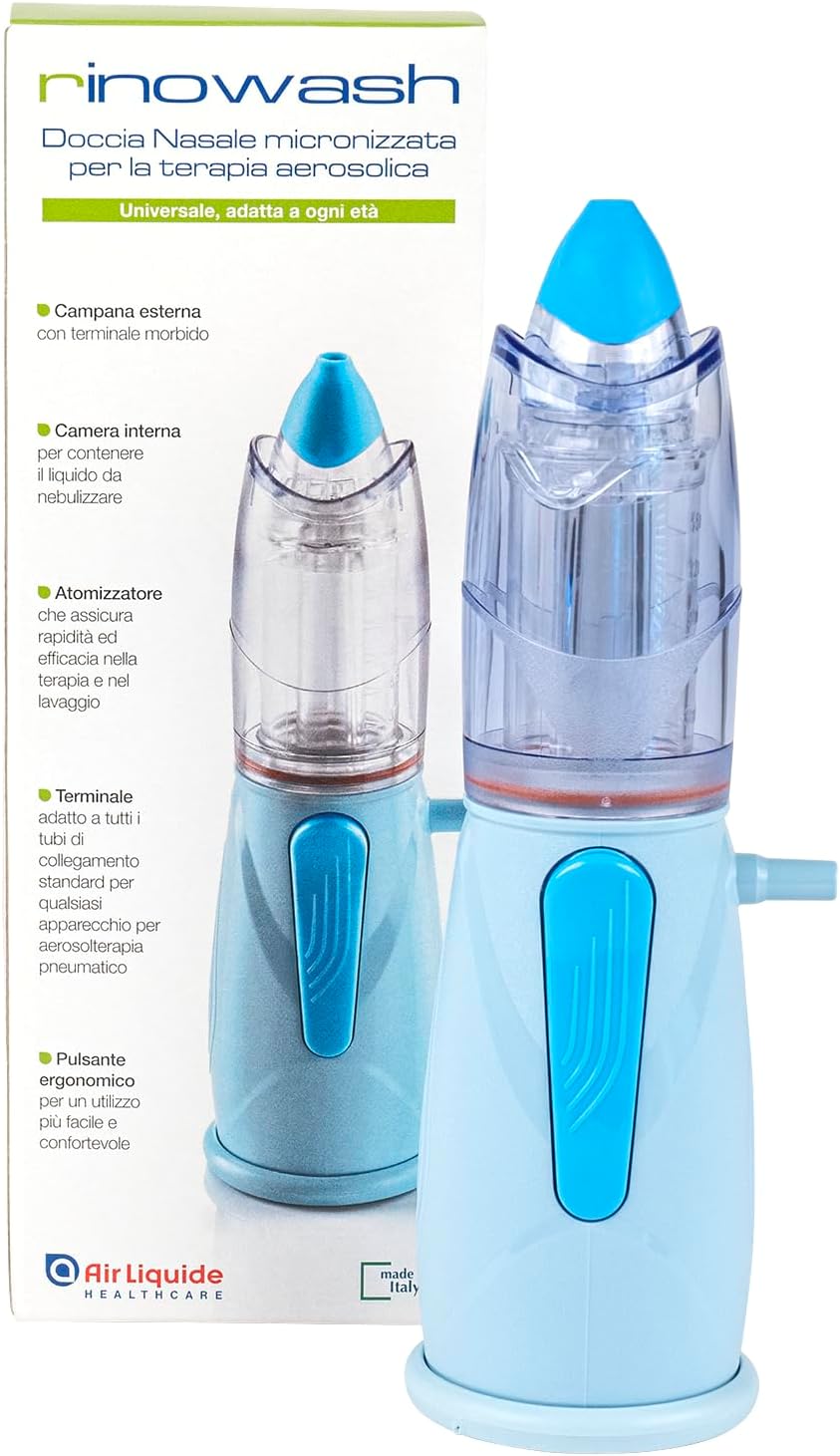 RINOWASH, Doccia Nasale Micronizzata per la Terapia Aerosolica, Adatto per Adulti e Bambini
