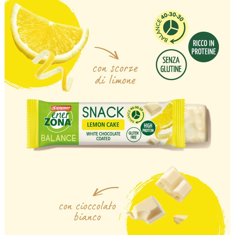 Enerzona Barretta Snack Limone 33g - snack barretta lemon cake enerzona