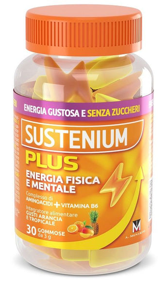 Sustenium plus, complesso di aminoacidi + vitamina b6, energia fisica e mentale - 30 gommose