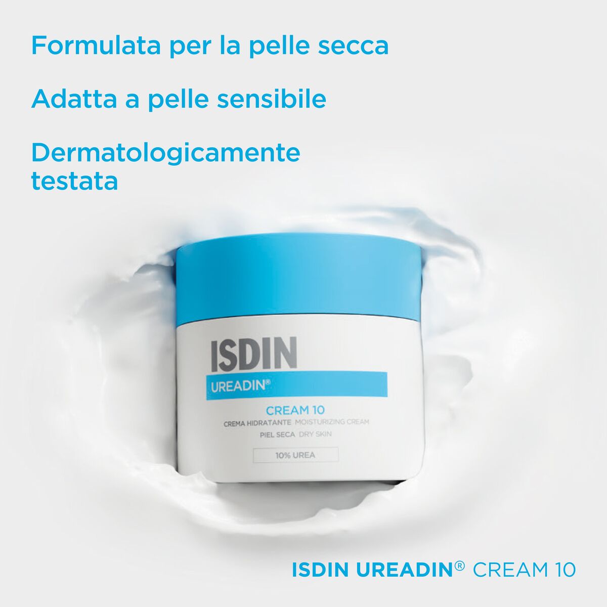 Isdin Ureadin Cream 10 300ml, Crema con urea 10% per Idratazione pelle secca