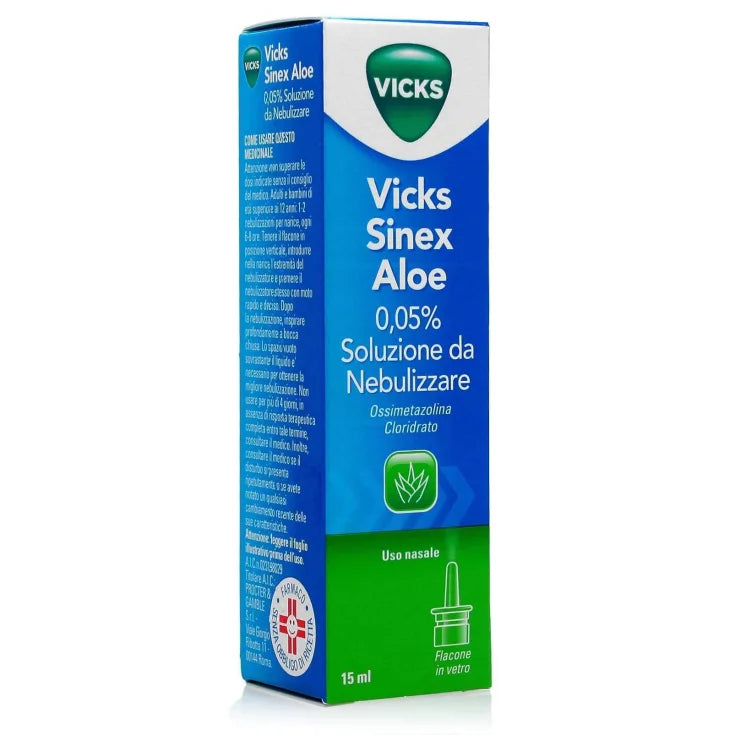 VICKS SINEX SPRAY NASALE CON ALOE VERA 15ML - vicks sinex aloe spray nasale raffreddore 15ML