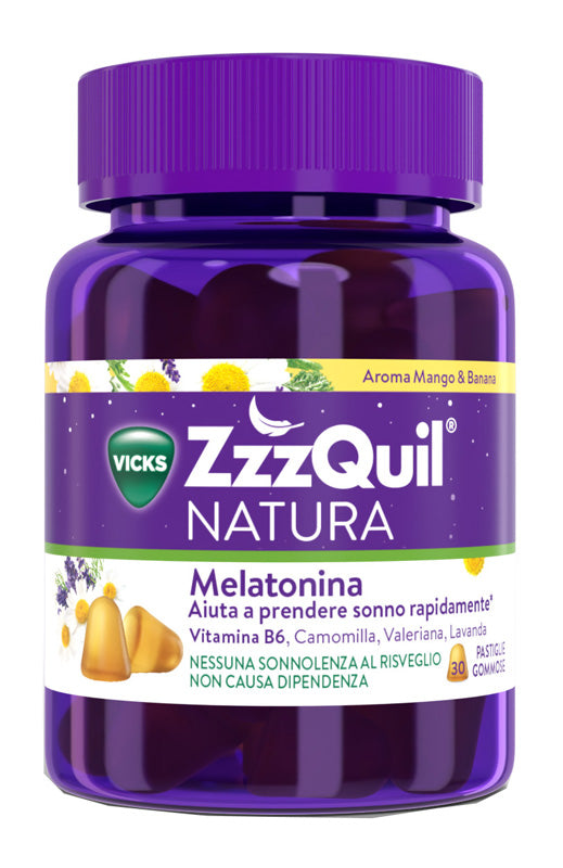 Zzzquil Natura Melatonina Mango e Banana 30 Pastiglie Gommose - Zzzquil Natura Melatonina Mango e Banana 30 Pastiglie Gommose