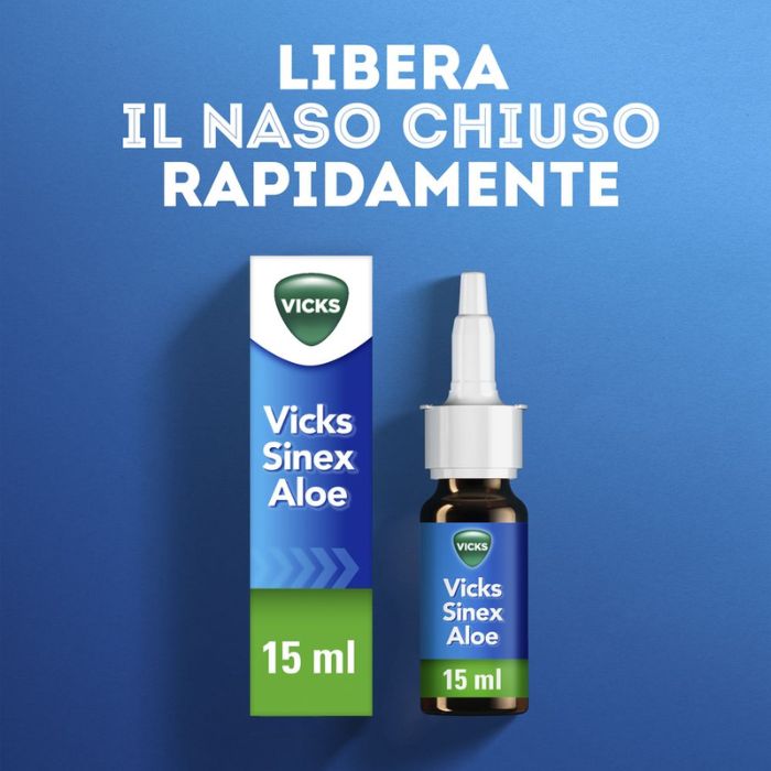 Vicks Sinex Spray Nasale Per Naso Chiuso Con Aloe Vera 15ml