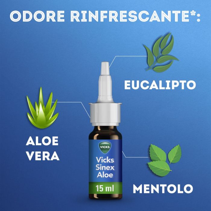 Vicks Sinex Spray Nasale Per Naso Chiuso Con Aloe Vera 15ml