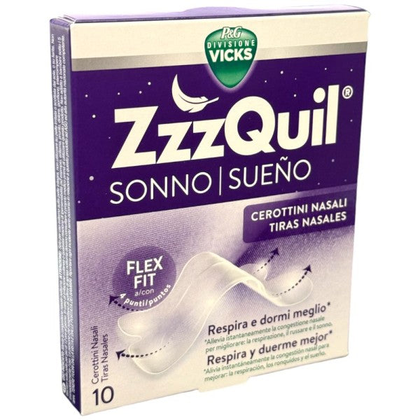 Zzzquil Cerottini Nasali Per Respirare e Dormire Meglio 10 Pezzi - Zzzquil Cerottini Nasali Per Respirare e Dormire Meglio 10 Pezzi